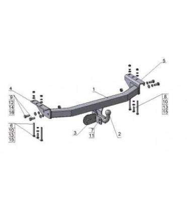 Фаркоп для Mitsubishi Pajero Sport 1998-2008 съемный крюк на двух болтах 2000кг Автос