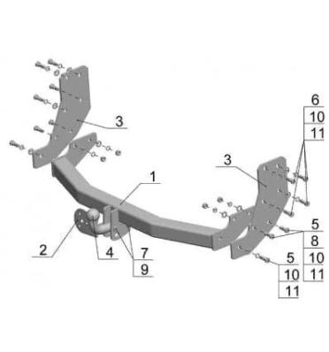 Фаркоп для Nissan Pathfinder 1997-2004 съемный крюк на двух болтах 1500кг Автос