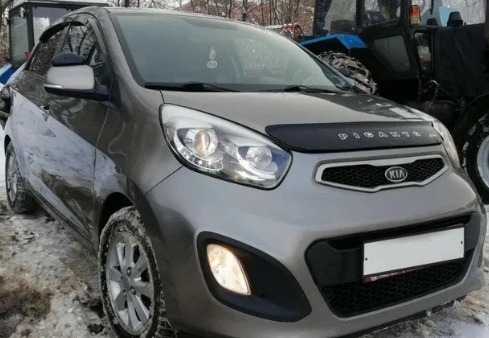 Дефлектор капота (мухобойка) KIA Picanto с 2011 г.в.  (Киа Пиканто) Вип Тюнинг